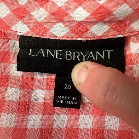 LANE BRYANT WOMENS PINKISH CHECKERED BUTTONED DOWN SHIRT SIZE 20 - Picture 7 of 9